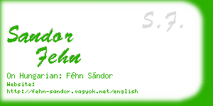 sandor fehn business card